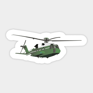 Green American Helicopter Sticker
